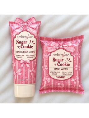 Amberglow Sugar Cookie Hand & Body Lotion + Hand Wipes Set